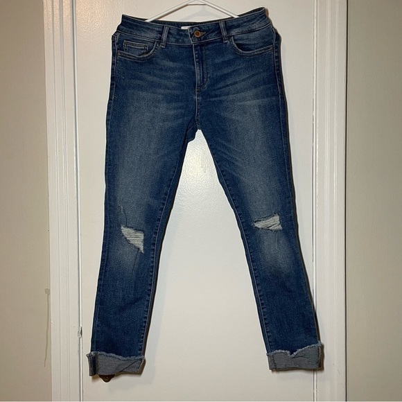 Dl1961 Florence Instascrupt Cropped Distressed Jean size 27 in color Harbor - Picture 4 of 6